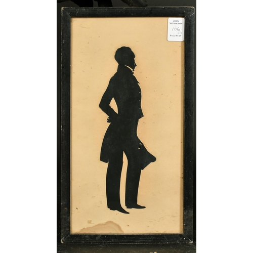 106 - A collection of five early 19th century silhouettes, relating to the Egerton family, the largest 14