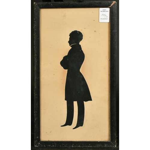 106 - A collection of five early 19th century silhouettes, relating to the Egerton family, the largest 14