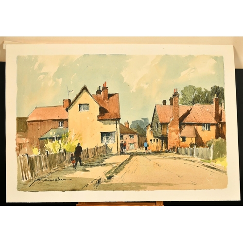 117 - Edward Wesson (1910-1983) British, 'Shere Village', watercolour, signed, 12.5