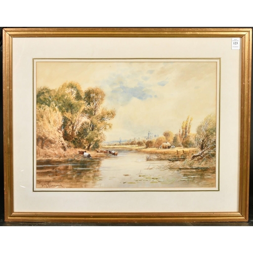 123 - Henry John Kinnaird (1861-1929) British, a view of the Thames, watercolour, signed, 13.5