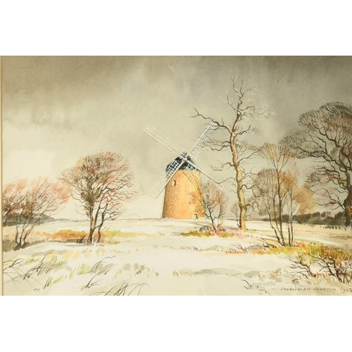 128 - Cavendish Morton (1911-2015) British, 'Bembridge Windmill in Winter', watercolour, signed, 7