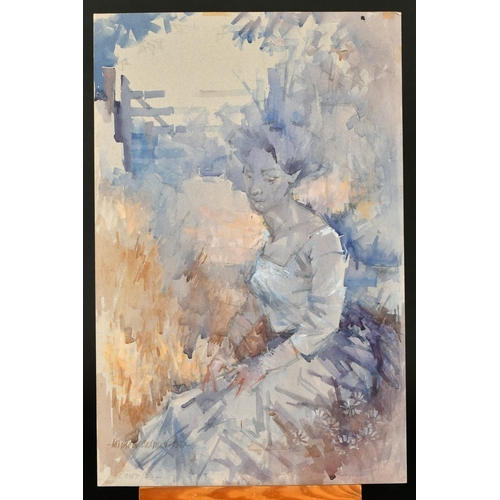 130 - Michael Lawrence Cadman (1920-2010) British, a study of a female figure in a field, watercolour, sig... 