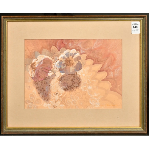 148 - Shirley Chalmers (20th Century), a pair of watercolour studies of flowers and garlic, signed, each 7... 