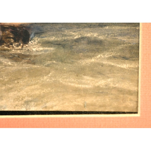 150 - Attributed to Edward Tucker (1830-1909), ships off a headland with heavy weather approaching, waterc... 