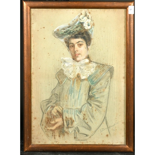 157 - Isis Boucherat, Circa 1904, a pastel study of an elegant lady, signed and dated, 21