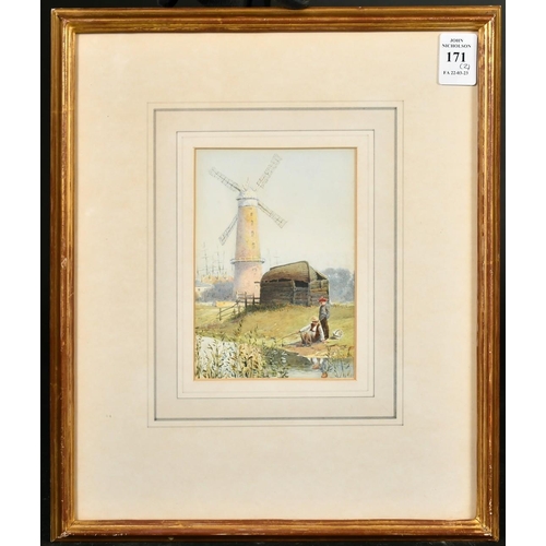 171 - Attributed to Charles Robertson (1844-1891) British, a pair of watercolour scenes of fishermen tendi... 