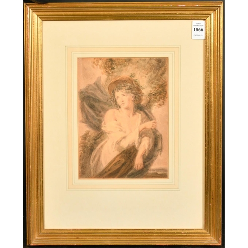 176 - 19th Century School, a study of a female figure, watercolour, 8.25