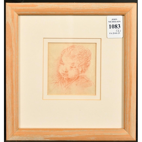 177 - Manner of Greuze, a conte chalk study of a child's head, 2.75