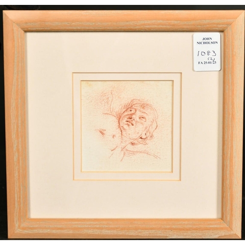 177 - Manner of Greuze, a conte chalk study of a child's head, 2.75