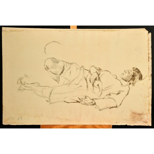 184 - Erich Wolfsfeld (1884-1956) German, A reclining figure, watercolour, initialed, paper size 12