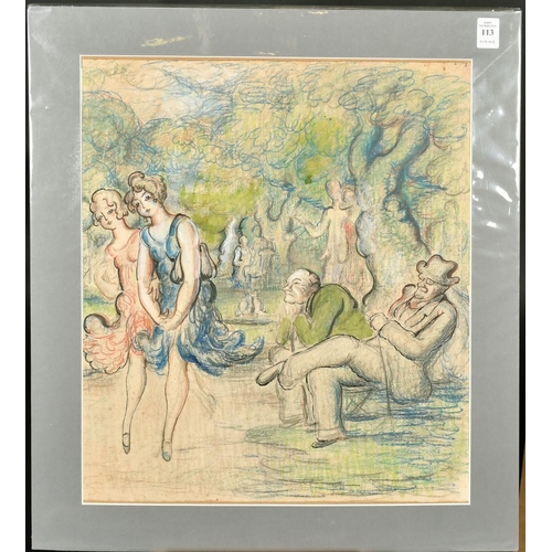 191 - Harold Hope Read (1881-1959) British, 'Admiring the Ladies', ink, watercolour and pastel, 18