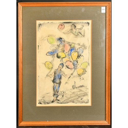 204 - Arturo Peyrot (1908-1993) Spanish, balloon seller, watercolour possibly over a print base, signed, 1... 