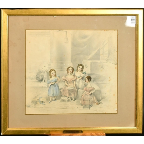 206 - R. Thorburn 19th Century, A study of The Hay children, watercolour, signed and dated 1835, inscripti... 