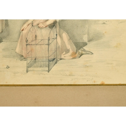 206 - R. Thorburn 19th Century, A study of The Hay children, watercolour, signed and dated 1835, inscripti... 