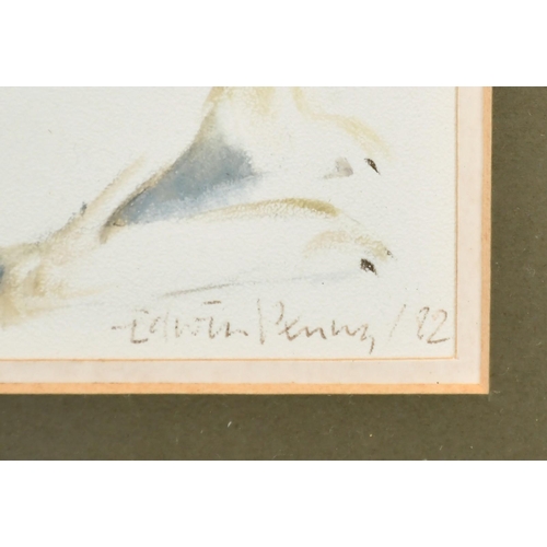 212 - Edwin Penny (b.1930) Study of a white rabbit, drawing, signed and dated '82, 7.75