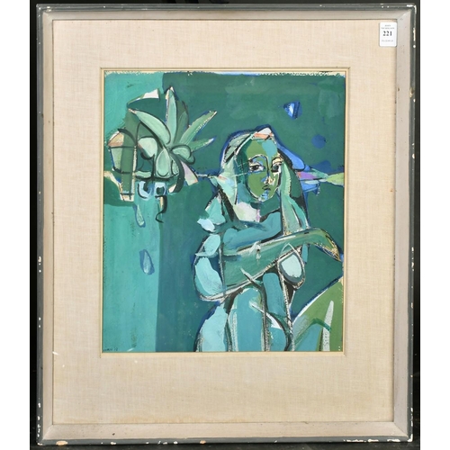 221 - Manner of Picasso, A female figure, gouache, indistinctly signed and dated '58, 21