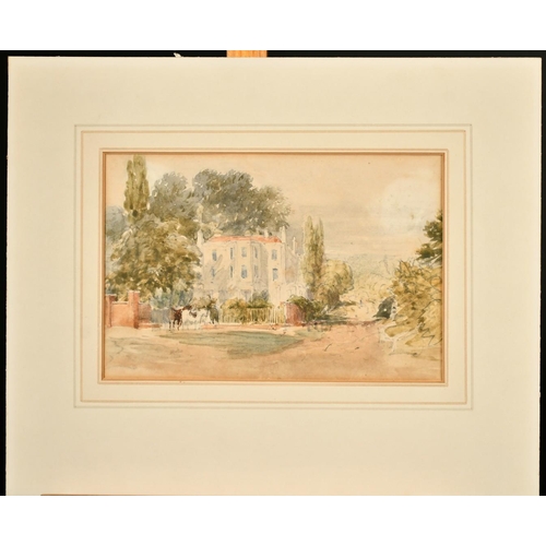 226 - Attributed to David Cox, View of a country house, watercolour, 4.5