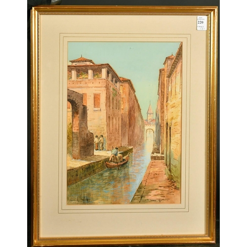 238 - R. Honore Smythe, a pair of Venetian views, canal scenes with figures in gondolas, watercolour, both... 