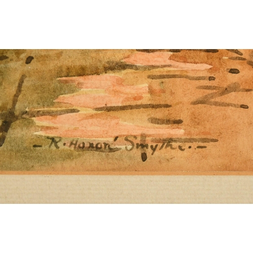 238 - R. Honore Smythe, a pair of Venetian views, canal scenes with figures in gondolas, watercolour, both... 