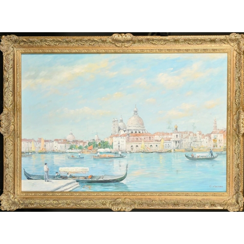 262 - 20th Century Continental School, a view of Venice with gondolas, oil on canvas, signed, 24