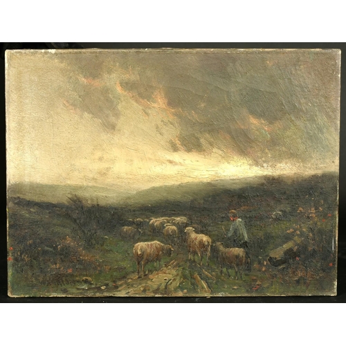 263 - William Ashton (1853-1927) British, cattle watering at dusk, oil on canvas,signed, 12