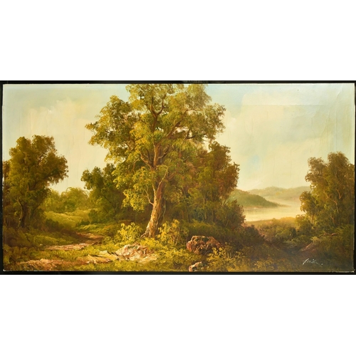 285 - H. Chilton (20th Century) a lake scene, oil on canvas, signed, 22.25