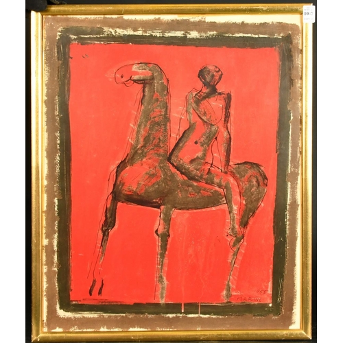 33 - Marino Marini (20th Century) A horseman, original lithograph, signed and dated 1955, 22