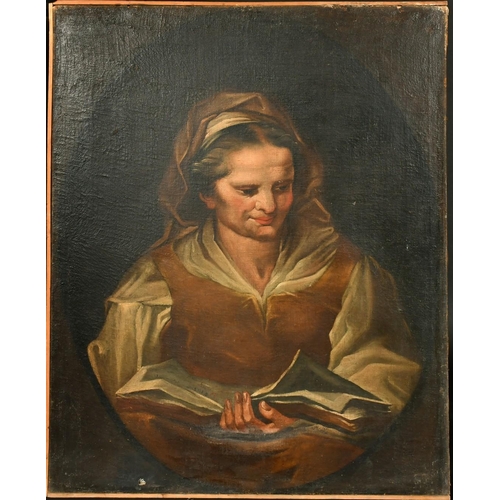 371 - Manner of Giuseppe Nogari, Portrait of a lady reading a book, oil on canvas, 29.75