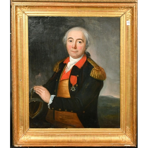 374 - Late 18th / Early 19th Century Continental School, a half-length portrait of a military officer, oil... 