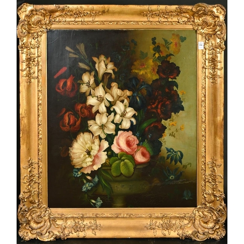 398 - 19th Century English School, a still life of mixed flowers, oil on canvas, 30