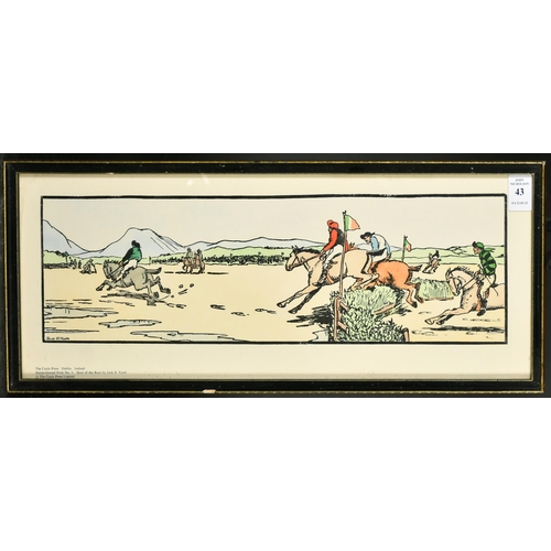 43 - The Cuala press, 'The start of the race' by Jack B. Yates, hand coloured print No 3, 6.75