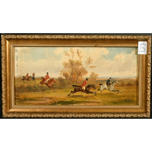 430 - Rudolf Stone (19th/early 20th Century) A pair of hunting scenes, oils on panel, both signed and each... 