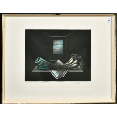 45 - Mario Avati, 'Le Printemps en Hiver', mezzotint, signed and inscribed in pencil, 9