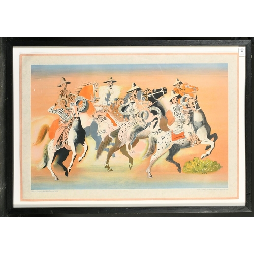 46 - School Prints Ltd, 'Arizona Cowboys' by Buk Ulreich, original lithograph, 19.25