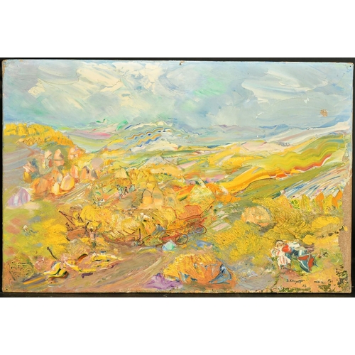 485 - Dora Khayatt (1912-1986) Egypt, a landscape, oil on canvas, signed and dated 1949, 16