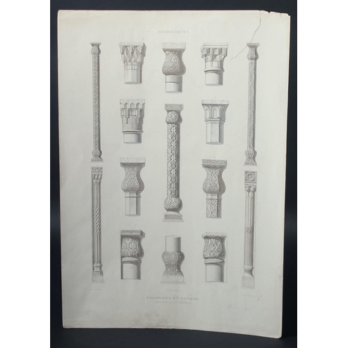 51 - Lemercier & Cei, Five lithographs of Arab art and architecture, and another of Colonnes et Piliers (... 