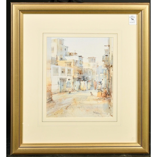 76 - David Howell (b. 1939), a pair of watercolour scenes from Dubai, both signed, one 11