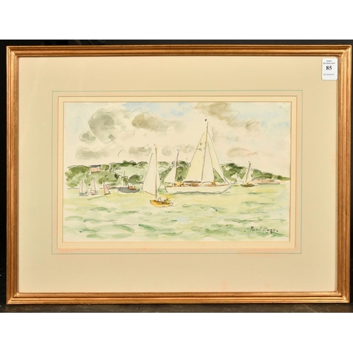 85 - Paul Lucien Maze (1887-1979) French/British, sailing boats off Cowes, watercolour, signed, 8