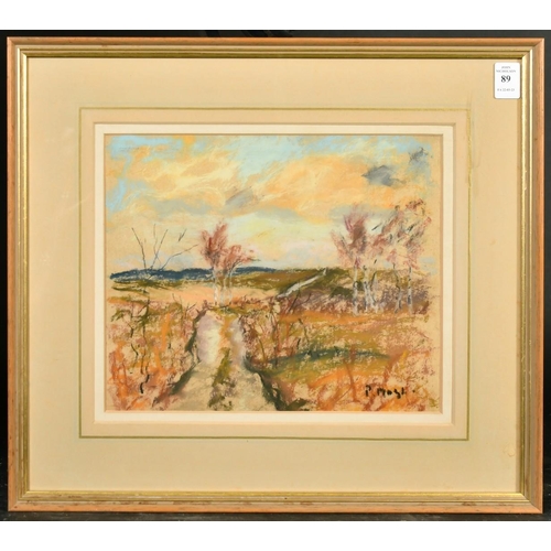 89 - Paul Lucien Maze (1887-1979) French/British, an Autumn landscape in the South Downs, pastel, signed,... 