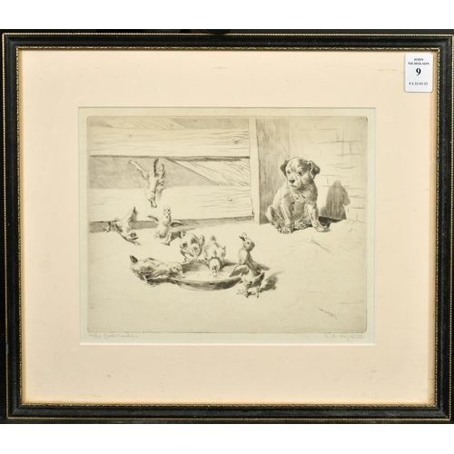 9 - Leonard Robert Brightwell (1889-1983) British, 'The Gatecrashers', etching, signed and inscribed in ... 