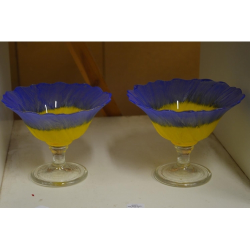 101 - A pair of colourful sundae glasses.