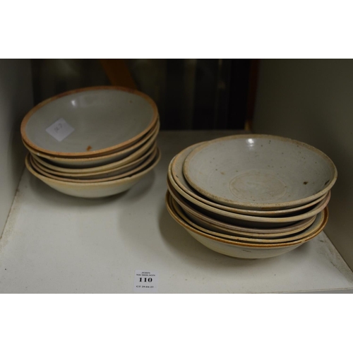 110 - A quantity of Chinese pottery bowls.