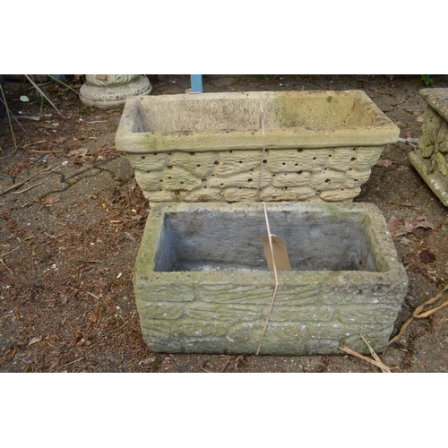 15 - Two composite rectangular garden troughs.