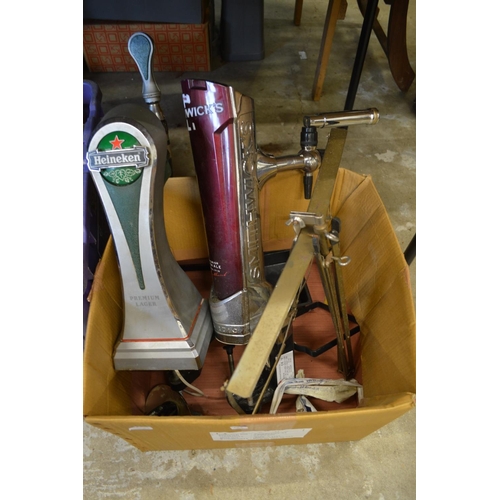 193 - Two old beer pumps etc.