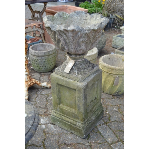 22 - Composite garden planter with pedestal base.