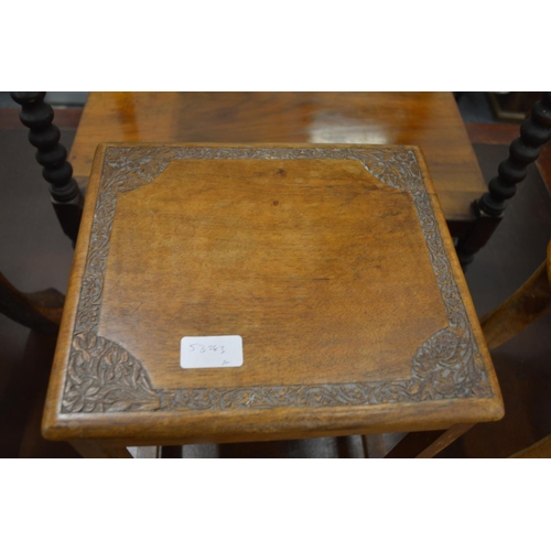 294 - Two African bead work decorated stools and another stool.