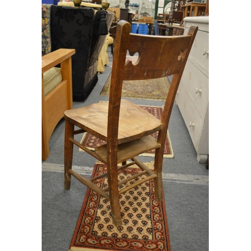 303 - A set of ten beech and elm Chapel chairs.