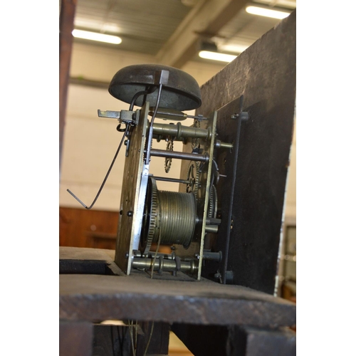 340 - A 19th century oak and mahogany longcase clock with eight day movement and painted square dial.