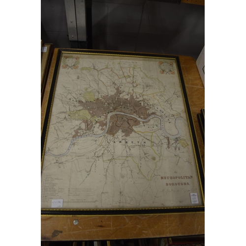 450 - A Greenwood map of Sussex and another of the Metropolitan Boroughs.