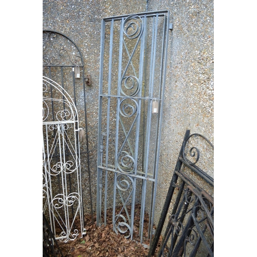 50 - A pair of galvanised metal wrought iron gates combined size 203cm high x 120cm wide.